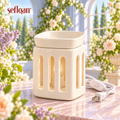 seflqan™ Garden Lantern Wax Warmer — Cutout Ceramic Electric Wax Melter with Removable Dish